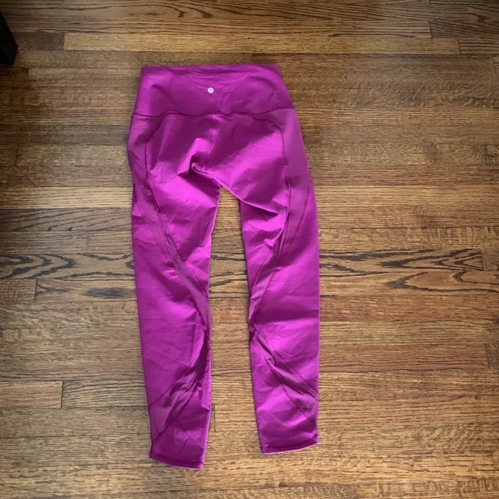 Lululemon purple leggings with mesh